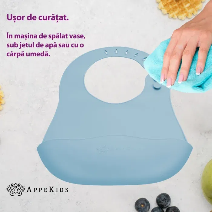 Baveta din silicon, AppeKids - Albastru [1]