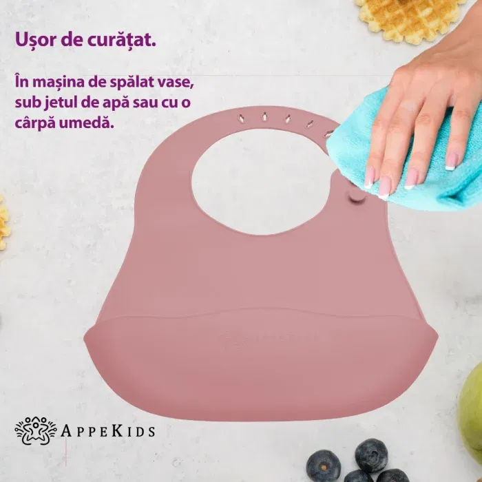 Baveta din silicon, AppeKids - Roz [4]