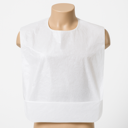 Uniforme medicale - Bavete de unică folosință pentru adulți, cu buzunar, set 50 buc, FM-108