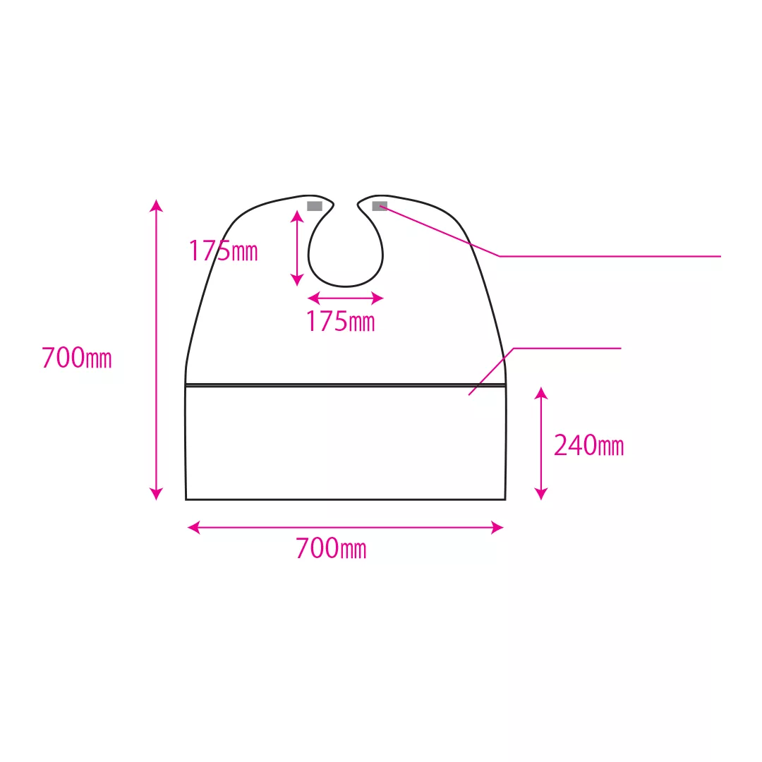 Bavete de unică folosință pentru adulți, cu buzunar, set 50 buc, FM-108 [3]