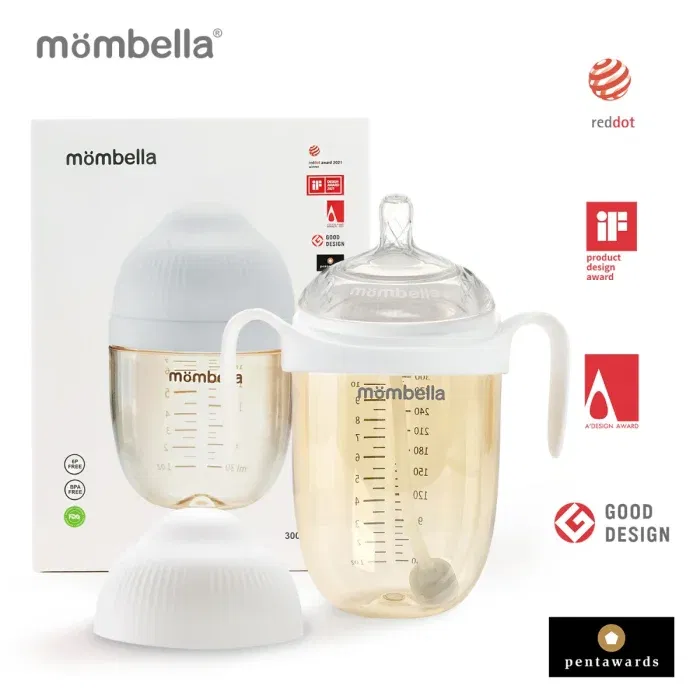 Produse - Biberon Anticolici Mombella Breast-Like, 300ml, Tetina 360Ã‚Â° XL Flux Consistent, PPSU, Ivory