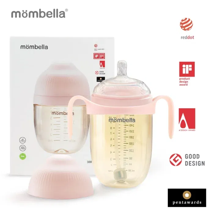 Produse - Biberon Anticolici Mombella Breast-Like, 300ml, Tetina 360Ã‚Â° XL Flux Consistent,Roz