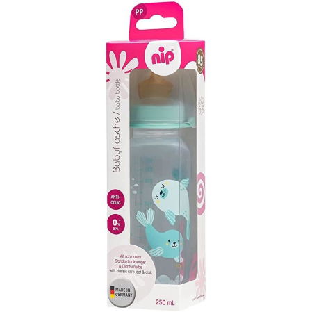 Biberon Family PP cu tetina anti-colici din latex natural, 250 ml, de la 6 luni, debit mediu (M), nip 35007 [2]