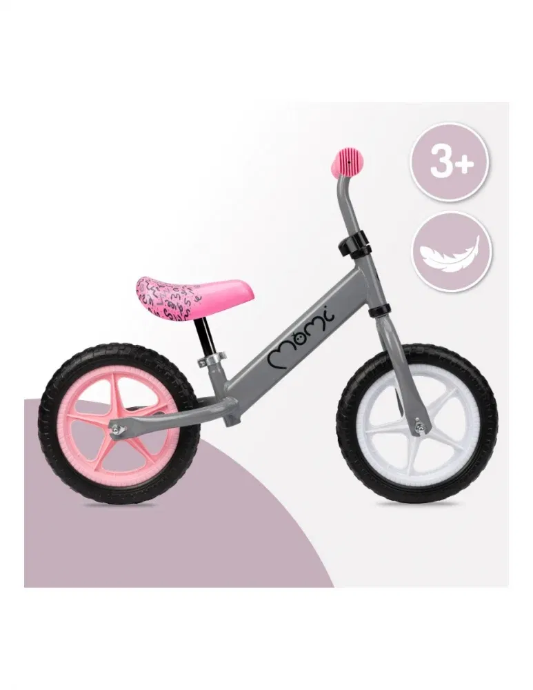 Bicicleta fara pedale, copii 3 ani+, Momi Fleet -Gri [5]