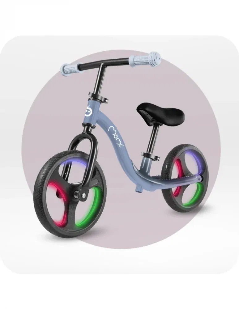 Bicicleta fara pedale cu roti led, pentru copii, 2 ani+, Momi Isoka - Albastra [3]