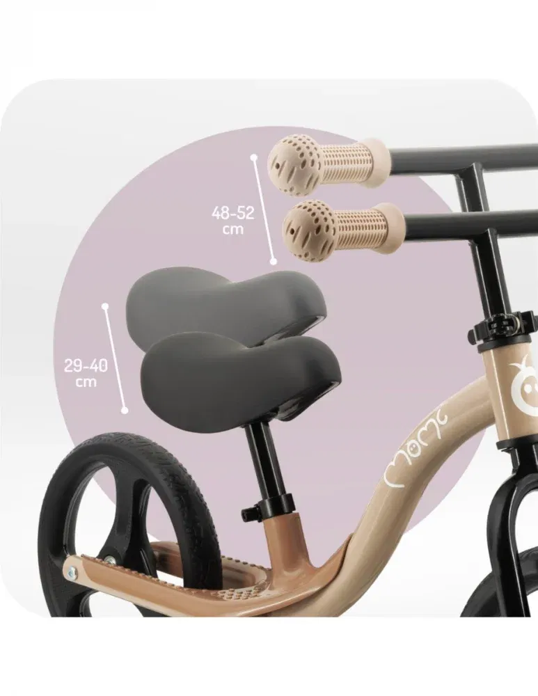 Bicicleta fara pedale cu roti led, pentru copii, 2 ani+, Momi Isoka - Bej [5]