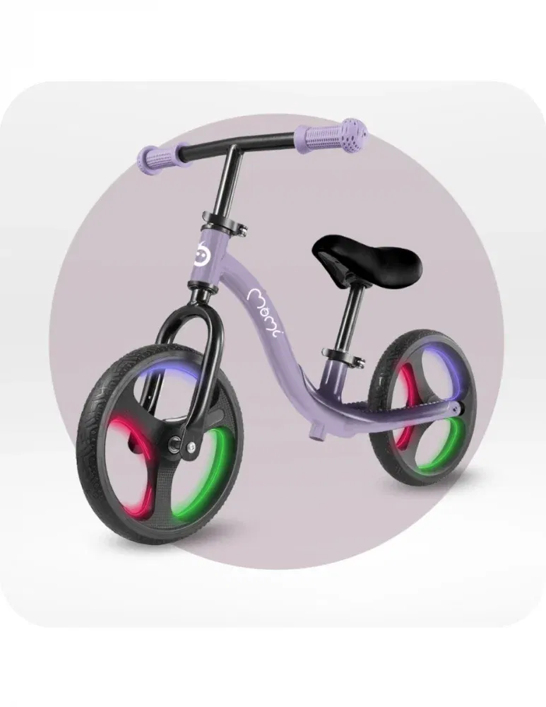 Bicicleta fara pedale cu roti led, pentru copii, 2 ani+, Momi Isoka - Mov [5]