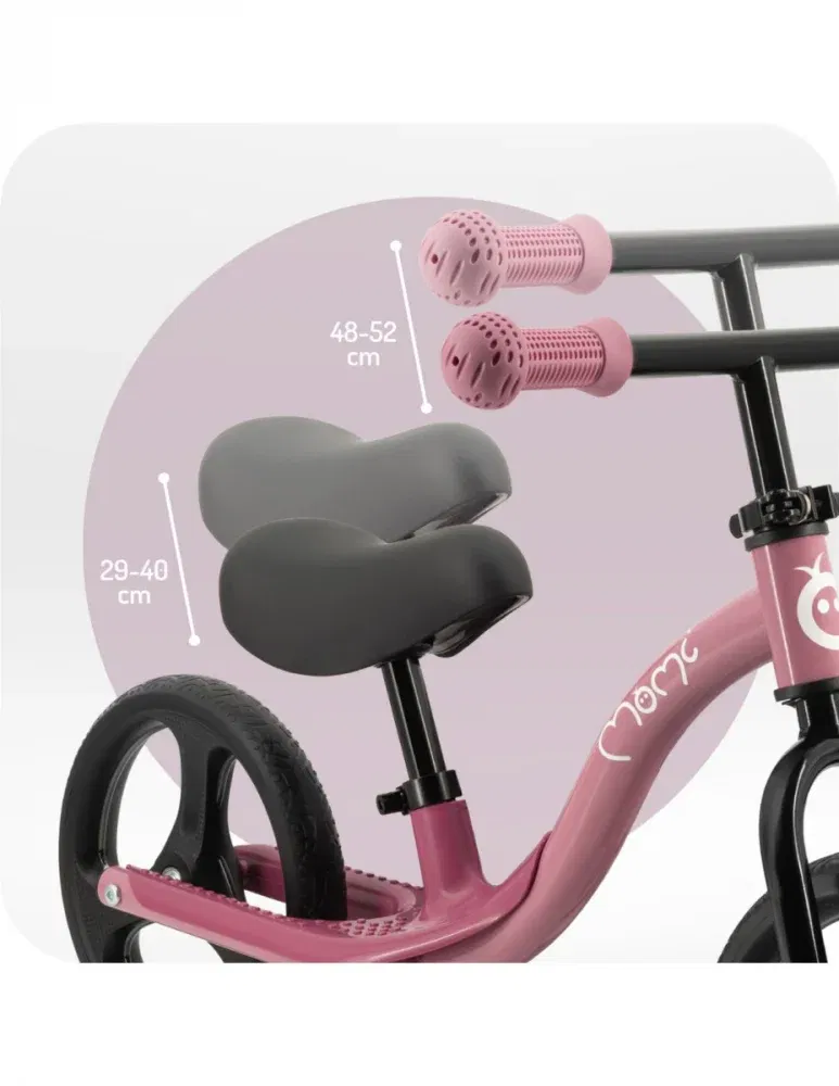 Bicicleta fara pedale cu roti led, pentru copii, 2 ani+, Momi Isoka - Roz [5]