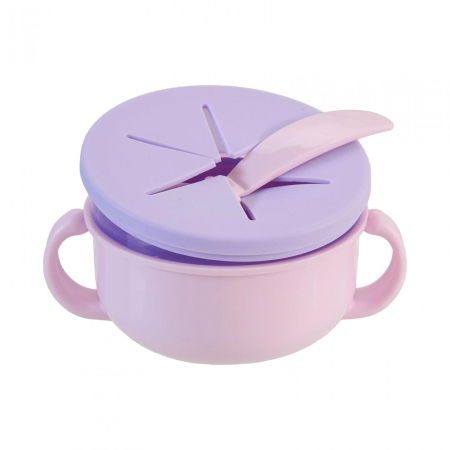 Bol 2 in 1 pentru snackuri cu lingurita, mov, U-Grow [3]