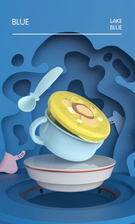 Bol 2 in 1 pentru snackuri si lingurita, blue, U-Grow [4]