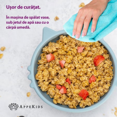 Bol din silicon, AppeKids, Kitty I - Albastru [4]