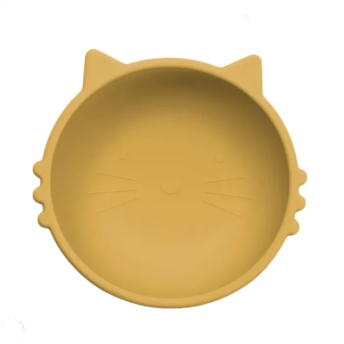 Termosuri, recipiente mâncare pentru copii - Bol din silicon, AppeKids, Kitty I - Galben