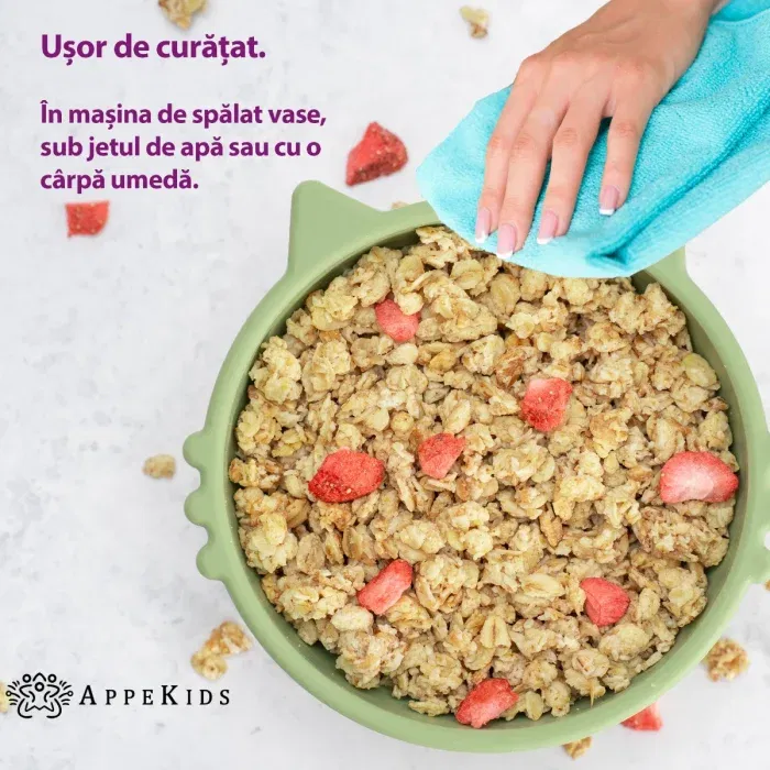 Bol din silicon, AppeKids, Kitty I - Verde [3]