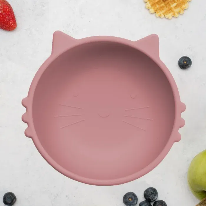 Termosuri, recipiente mâncare pentru copii - Bol din silicon, AppeKids, Kitty II - Roz