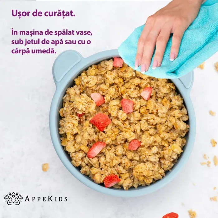 Bol din silicon cu ventuza, AppeKids, The Little Bear - Albastru [4]