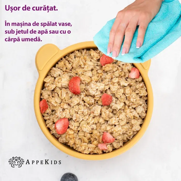 Bol din silicon cu ventuza, AppeKids, The Little Bear - Galben [3]