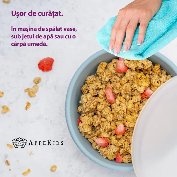 Bol din silicon cu ventuza si capac, AppeKids - Verde [3]