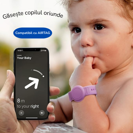 Brățară cu localizare GPS compatibilă AirTag – Liniște pentru părinți [1]