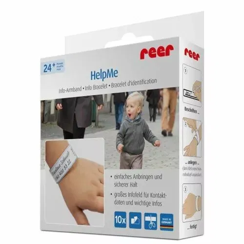 Bratara identificare copii, HelpMe, set 10buc, Reer