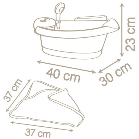 Cadita pentru papusa Smoby Baby Nurse Baleno Bath roz cu accesorii [6]