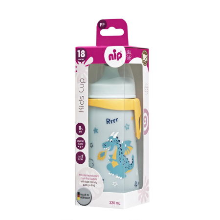 Cana de baut Kids Cup Boy, adaptor de baut antipicurare push-pull, clip de prindere, 330 ml, de la 18 luni, nip 35051 [2]