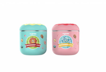 Cana termos cu capac roz, 300ml,  U-Grow [1]