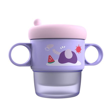 Produse - Cana termos cu manere si capac, mov, 250 ml, U-Grow