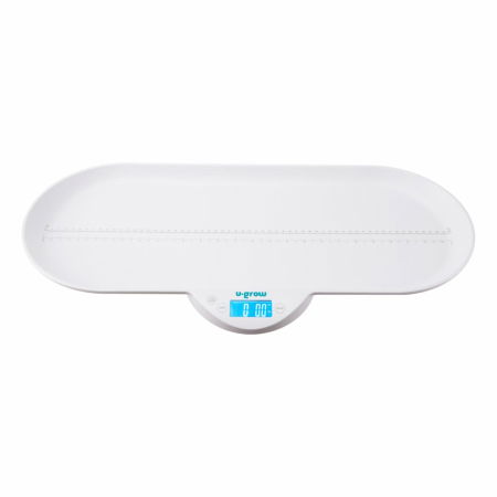 Cantar corporal 2 in 1 pentru bebelusi si copii U-Grow, functie bluetooth, capacitate 30 kg, display LCD, alb [1]