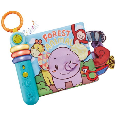 Jucarii pentru bebelusi - Carte senzoriala pentru copii Chipolino cu lumini si melodii Forest