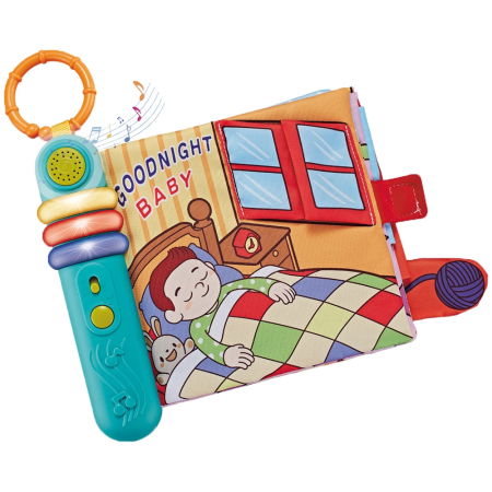 Jucarii pentru bebelusi - Carte senzoriala pentru copii Chipolino cu lumini si melodii Goodnight