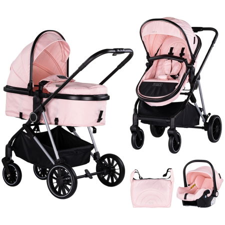 Cărucioare copii - Carucior Chipolino Aura 3 in 1 pink marshmallow
