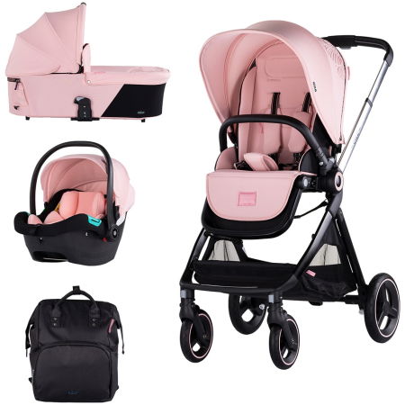 Cărucioare copii - Carucior Chipolino Elite 3 in 1 pink marshmallow