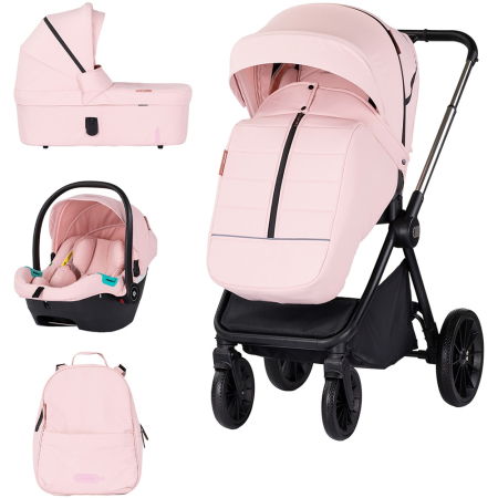 Cărucioare copii - Carucior Chipolino Encanto 3 in 1 pink marshmallow