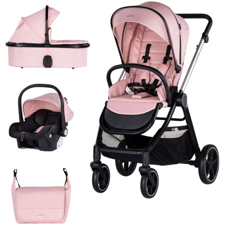 Cărucioare copii - Carucior Chipolino Marbella 3 in 1 pink marshmallow