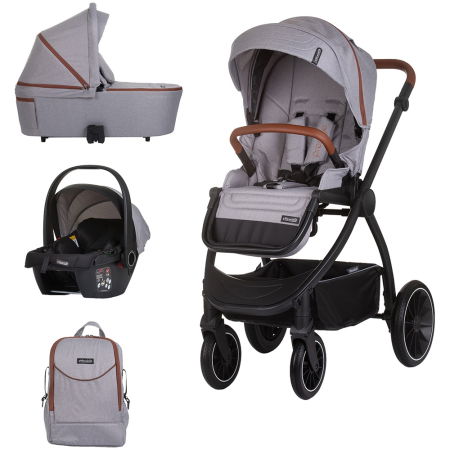 Cărucioare copii - Carucior Chipolino Prestige 3 in 1 cloud grey