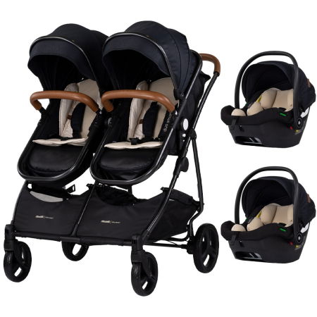 Cărucioare copii - Carucior gemeni Chipolino Duo Smart 3 in 1 blackberry