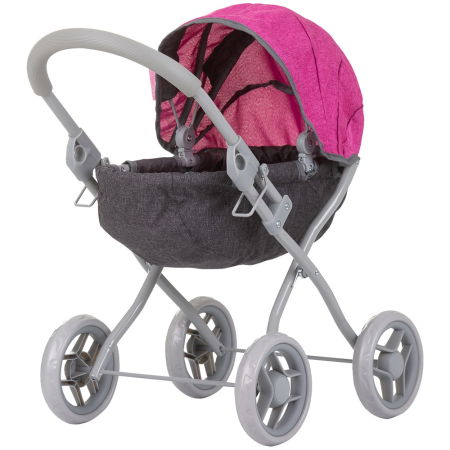 Carucior pentru papusi Chipolino Daisy grey pink linen [2]