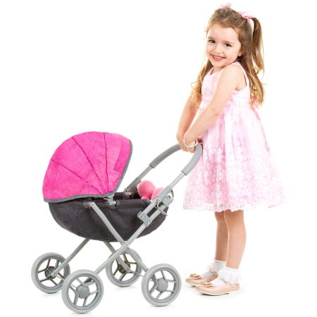 Carucior pentru papusi Chipolino Daisy grey pink linen [1]