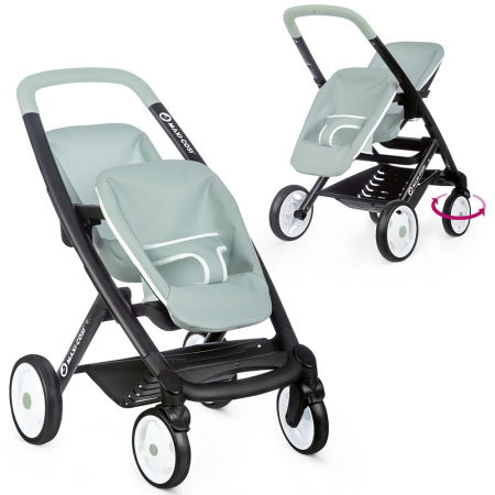 Carucior pentru papusi Smoby Maxi Cosi Twin albastru [3]
