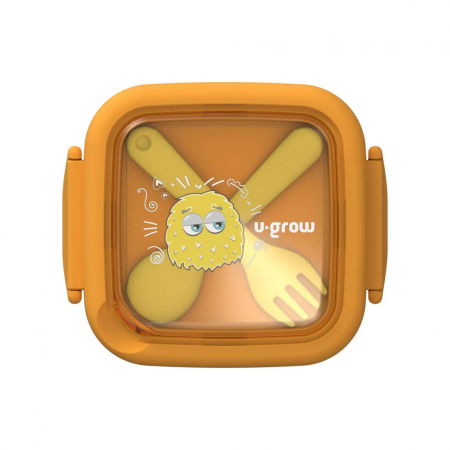 Caserola 2in 1 cu lingurita si furculita, galbena ,U-Grow [1]