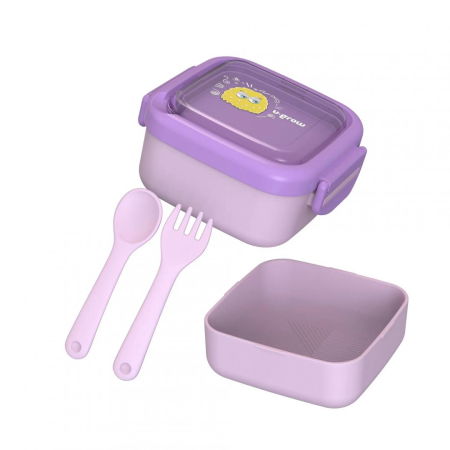 Caserola 2in 1 cu lingurita si furculita, mov, U-Grow [2]