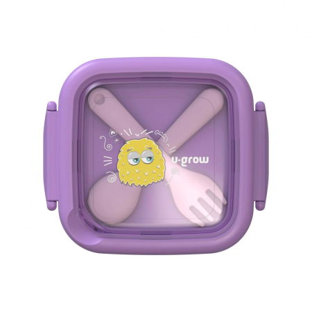 Caserola 2in 1 cu lingurita si furculita, mov, U-Grow [1]