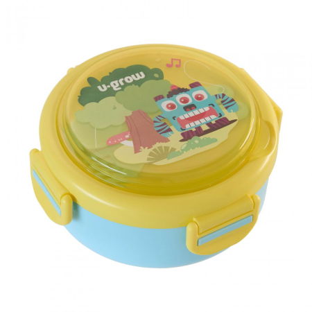 Suzete bebe - Caserola termica cu lingurita si furculita, blue, U-Grow