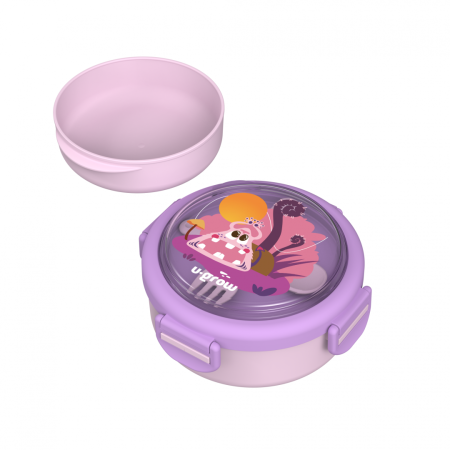 Caserola termica cu lingurita si furculita, mov, U-Grow [3]