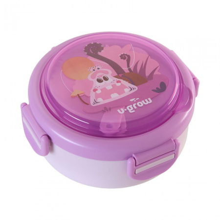 Termosuri, recipiente mâncare pentru copii - Caserola termica cu lingurita si furculita, mov, U-Grow