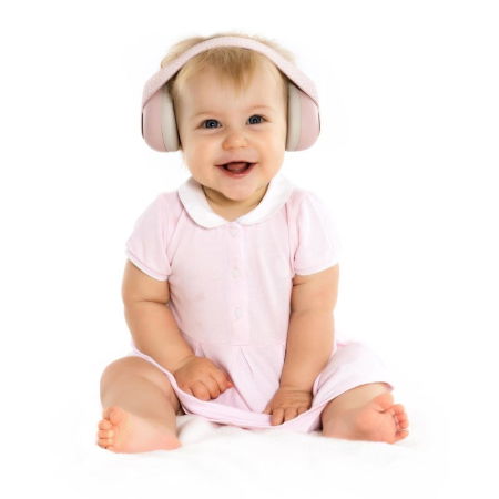 Casti antifonice pentru bebelusi, ofera protectie auditiva, SNR 25, ajustabila 47-54 cm, 12+ luni, roz, Reer SilentGuard Baby 53074 [1]