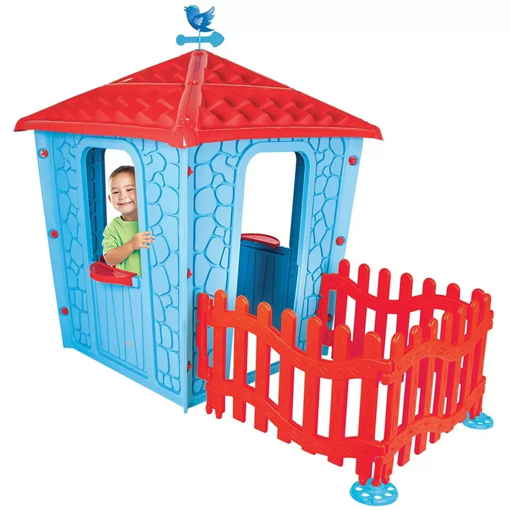 Casuta de gradina copii, din plastic, cu gardulet, Pilsan Stone [2]