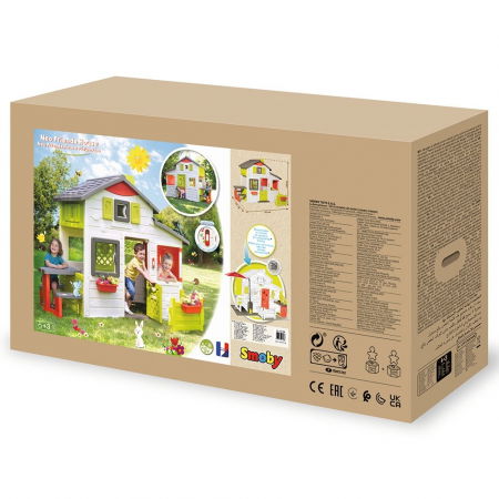 Casuta pentru copii 3 ani,  Smoby Friends Playhouse Neo cu gradina [4]