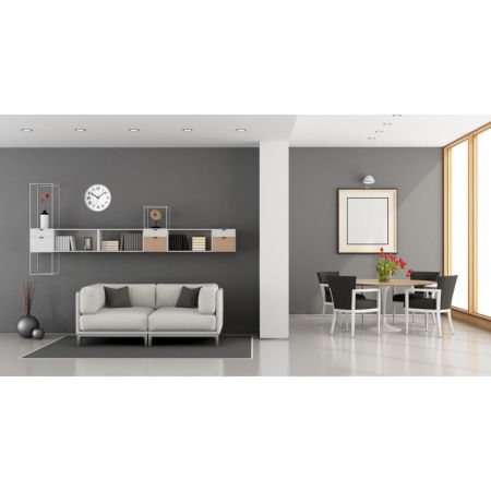 Ceas analog de perete, alb cu argintiu, cifre mari, TFA 60.3017 [3]