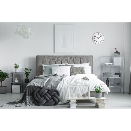 Ceas analog de perete, alb cu argintiu, cifre mari, TFA 60.3017 [1]